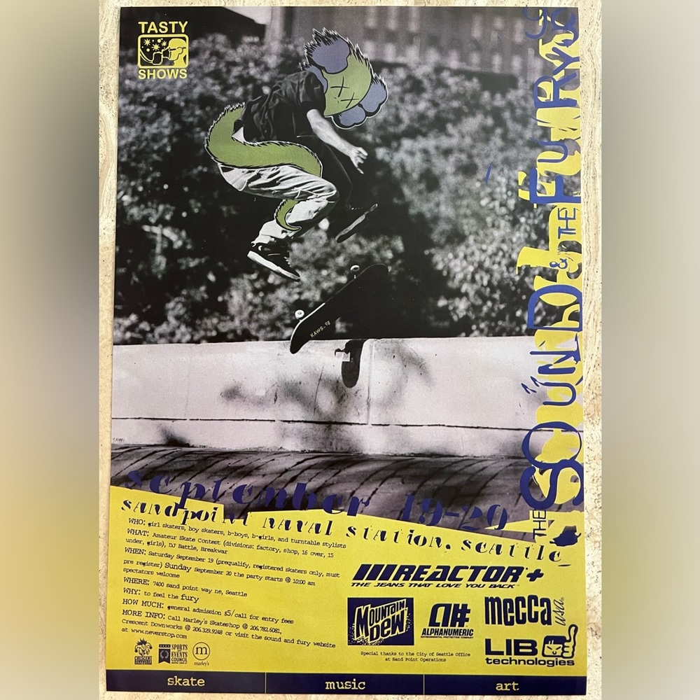 rare KAWS skate poster 1998